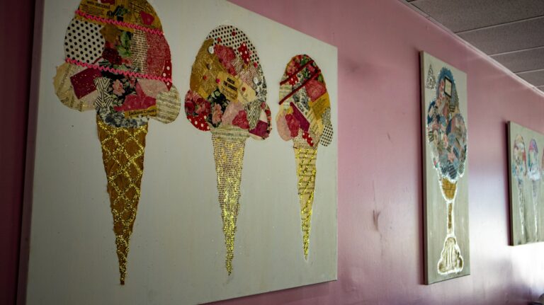 Ice cream artwork inside the Main St. Ice Cream shop